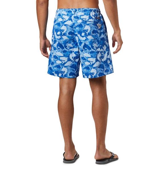 Columbia PFG Super Backcast Shorts Blue White For Men's NZ38562 New Zealand